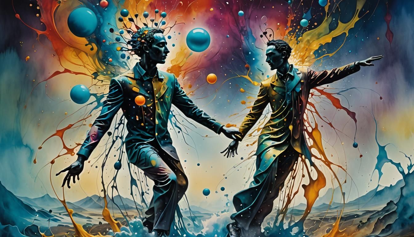 Surreal Morphing Humanoid in Mystical Dreamscape