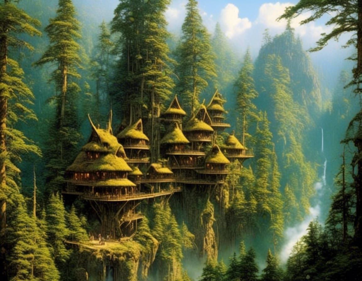 Ancient Stag Clan Village in Evergreen Forest