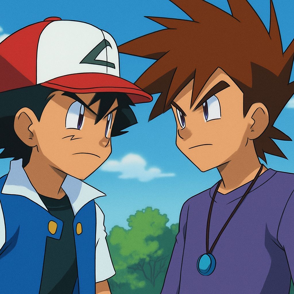 Ash Ketchum and Gary Oak Face-Off