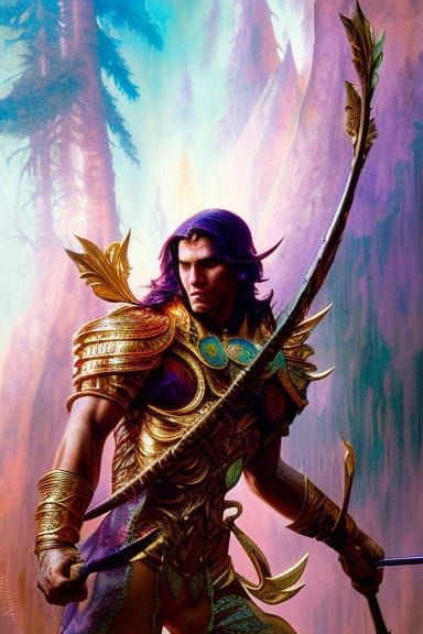 Fairy King Portrait in Floral Fantasy Style