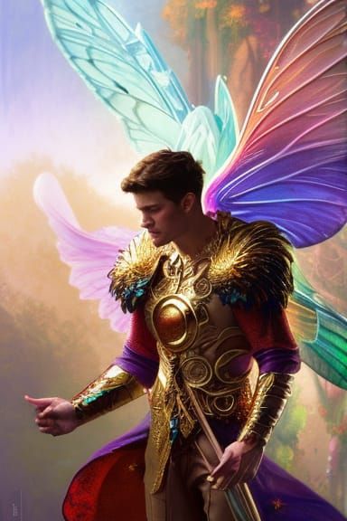 Fairy King Portrait in Fairycore Comic Art