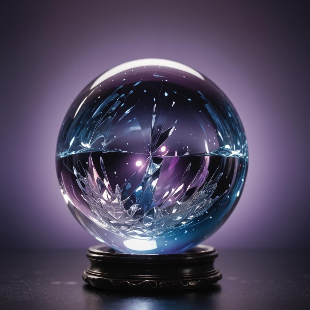 Mystical Crystal Ball of Light in Hyperrealism