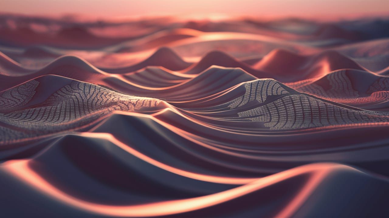 Abstract Fractal Zentangle Pattern in Golden Hour