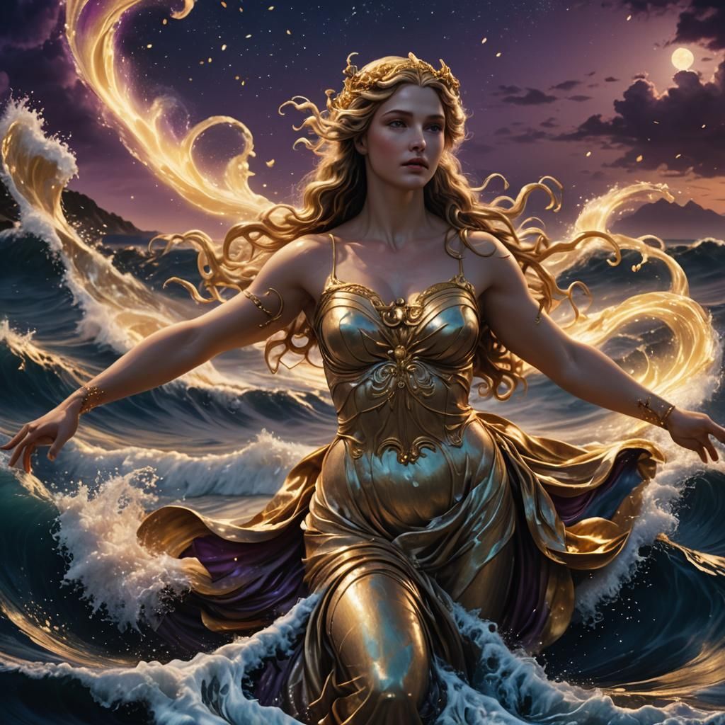 Aphrodite's Birth from a Golden Sea