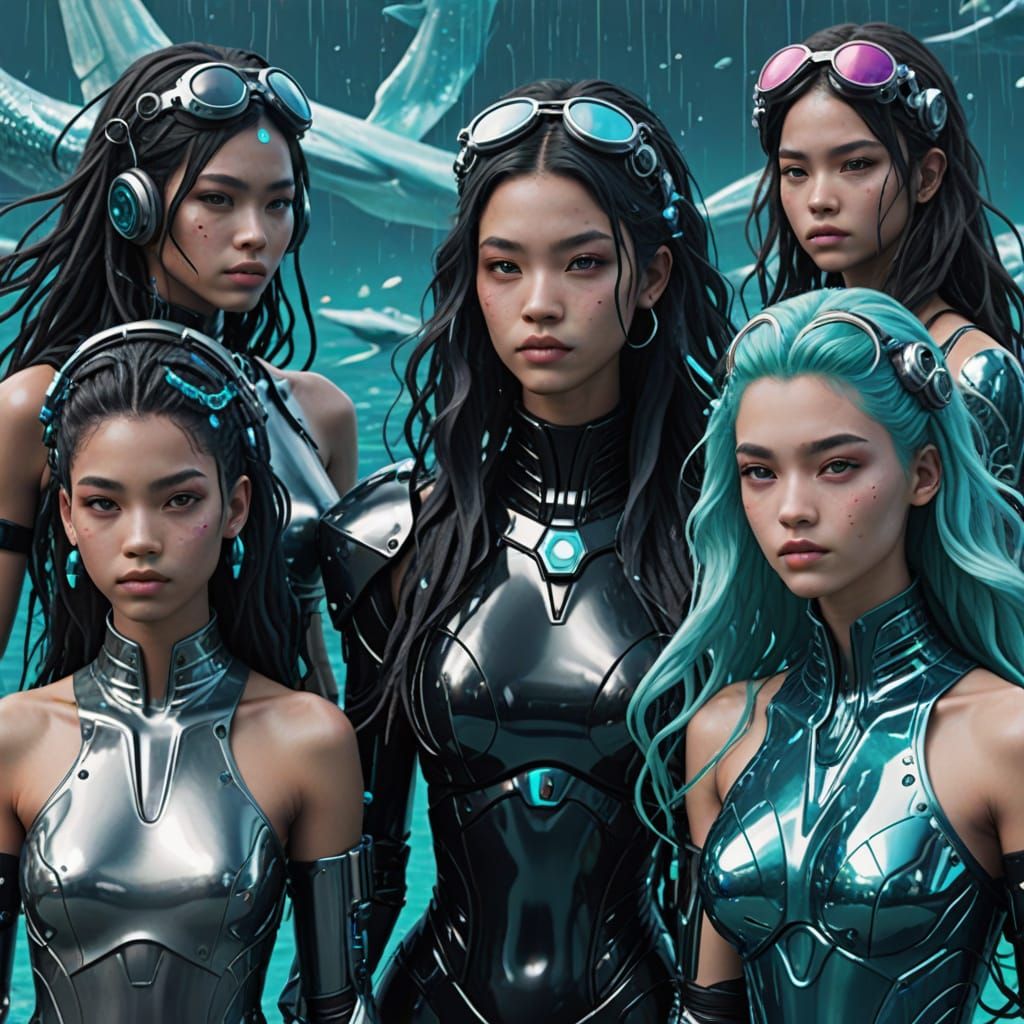 Seapunk Utopia in Cyberpunk Style