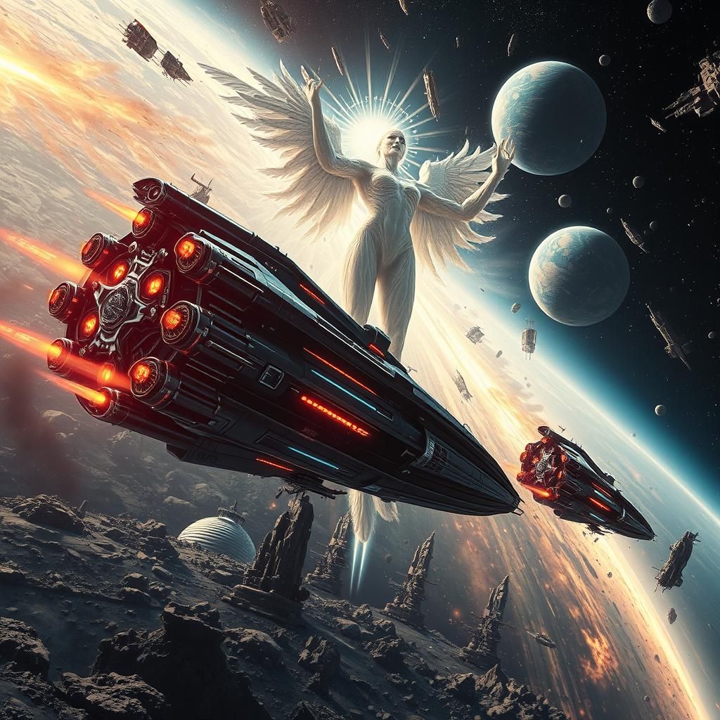 Epic Spaceship Battle Against Ethereal Deity
