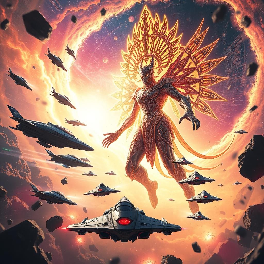 Epic Spaceship Battle Against Celestial Deity