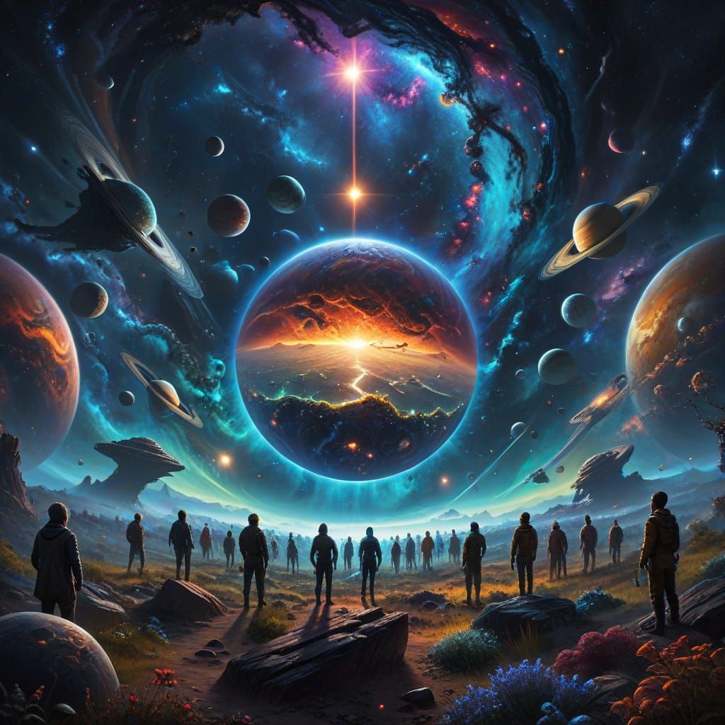 Celestial Beings Unite in Hopeful Harmony