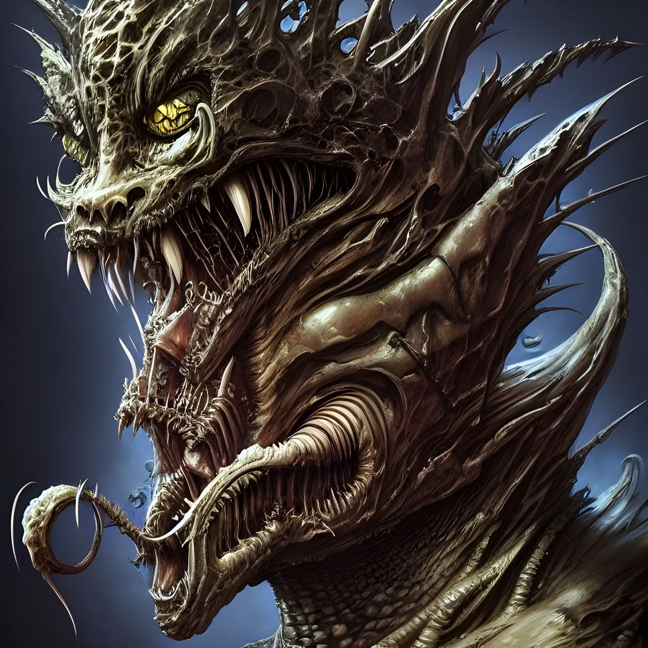 Eldritch Cat Monster Concept Art in Fantasycore Style