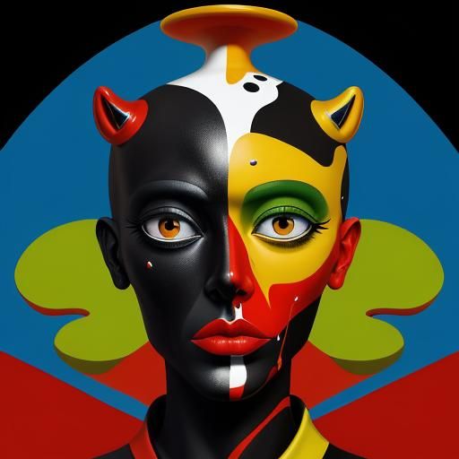 Abstract Surrealism in Matte Oil Painting