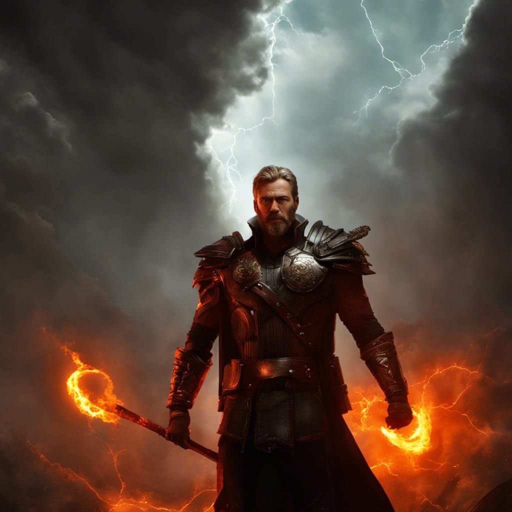 Thor's Explosive Travel Plans: Dark Fantasy Airport Scene