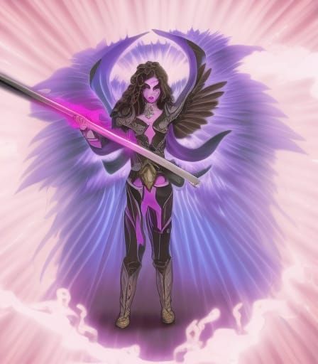 Ethereal Demon Goddess Emerges from Infernal Portal