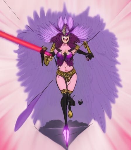 Majestic Demon Goddess Emerging from Hellish Portal