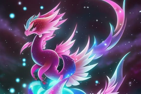 Kawaii Galaxy Dragon Fledgling in Anime Style