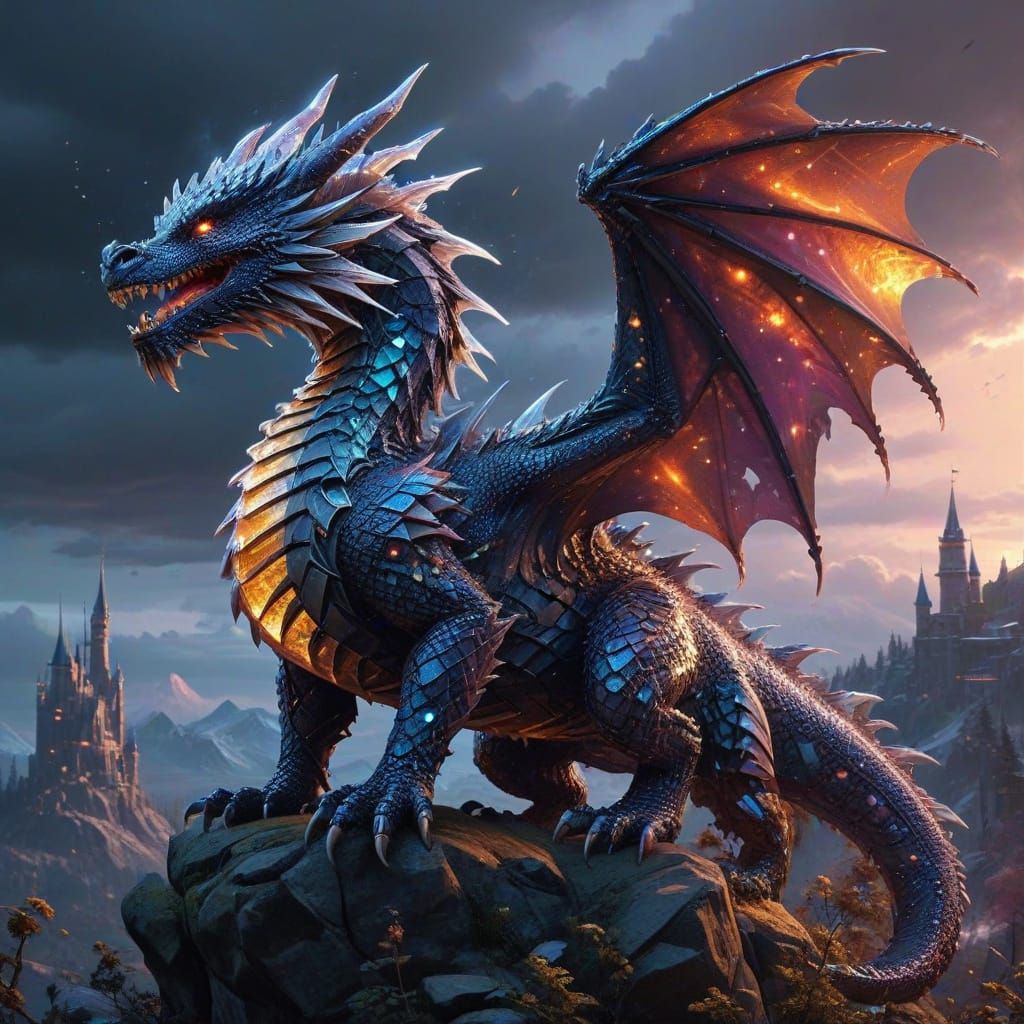 Majestic Diamond Dragon Dominates Crystal Kingdom