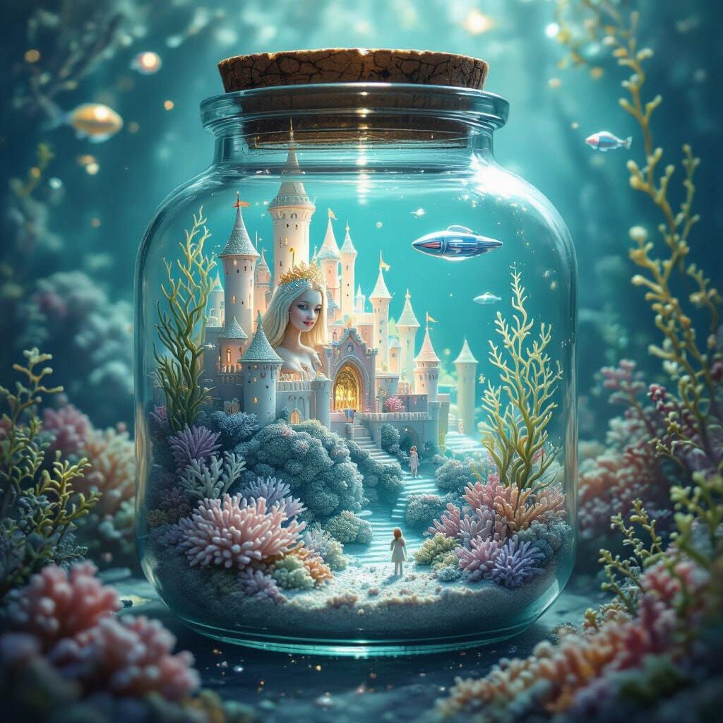 Miniature Alien Kingdom Inside Glass Jar