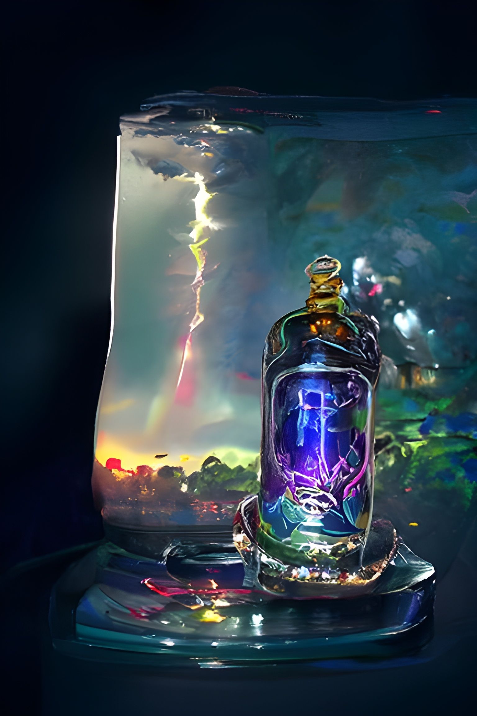 Lightning in a Bottle: Cosmic Digital Illustration