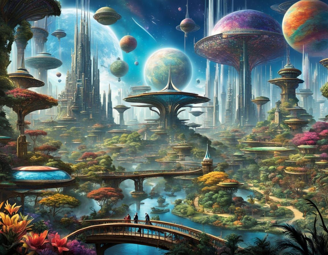 Vibrant Intergalactic Eden of Future Shangri-La