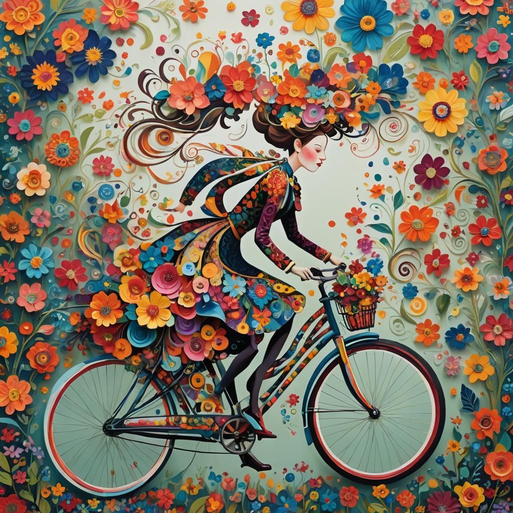 Enchanting Whimsy on Wheels: A Vibrant Floral Fantasy