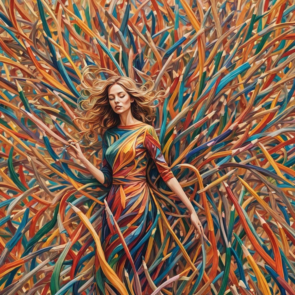 Colored Pencils as Women in Abstract Expressionism