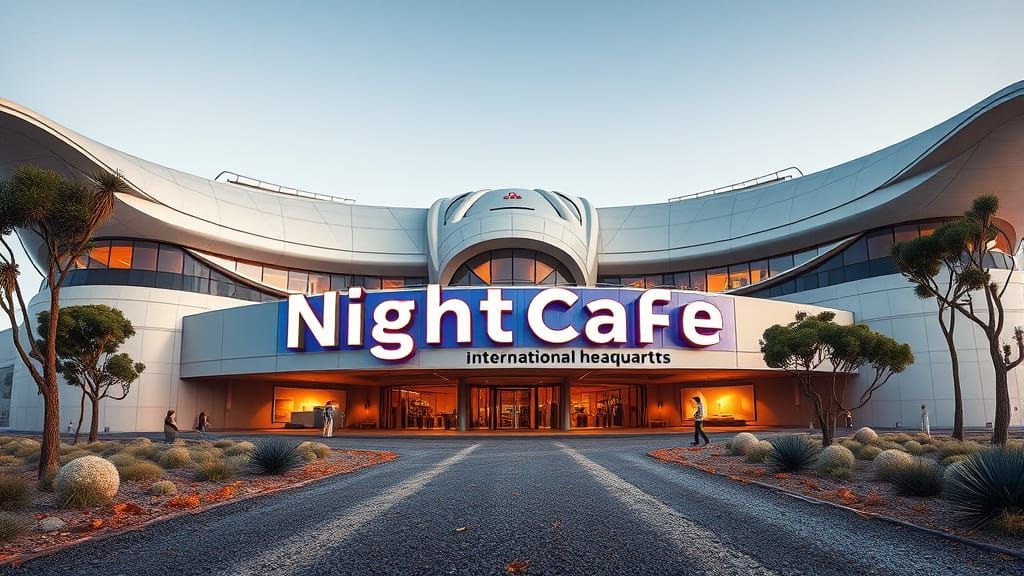 Futuristic NightCafe HQ in Rural Australia