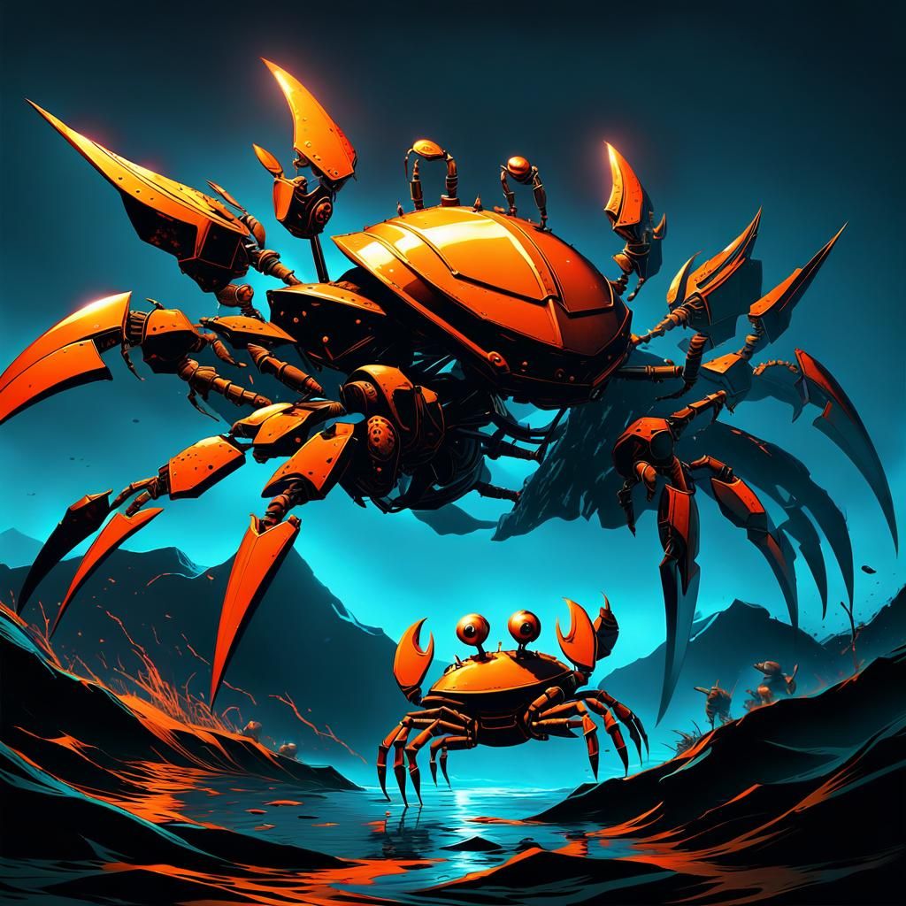 Armored Crab Warriors in a Sci-Fi Ocean
