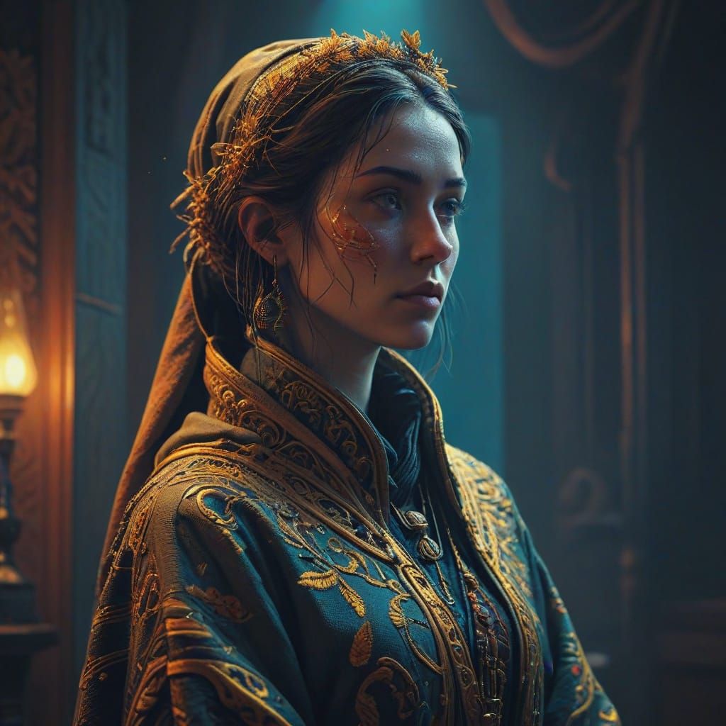 Ethereal Mystic in Ornate Robes