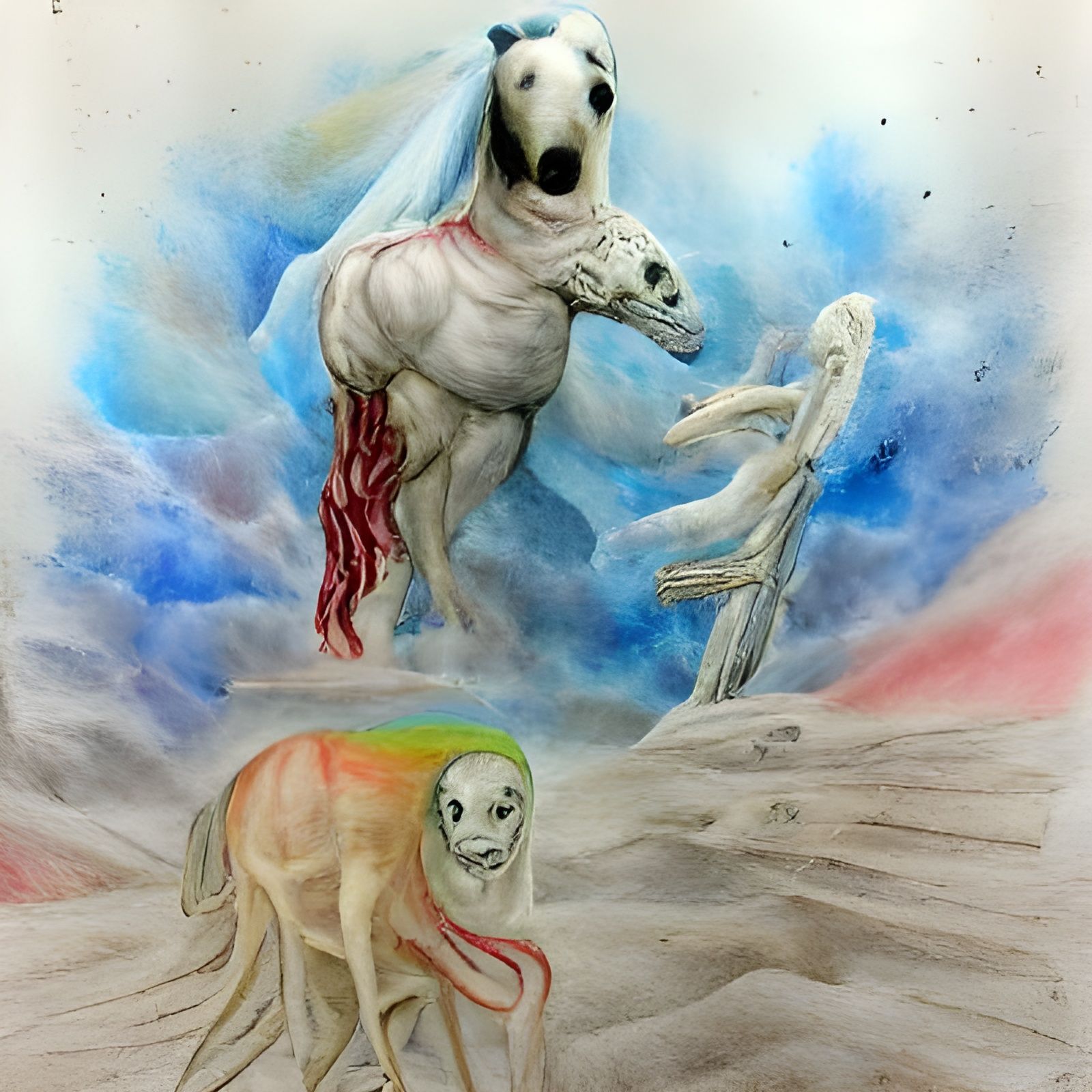 Surreal Pale Horse Painting of the Apocalypse