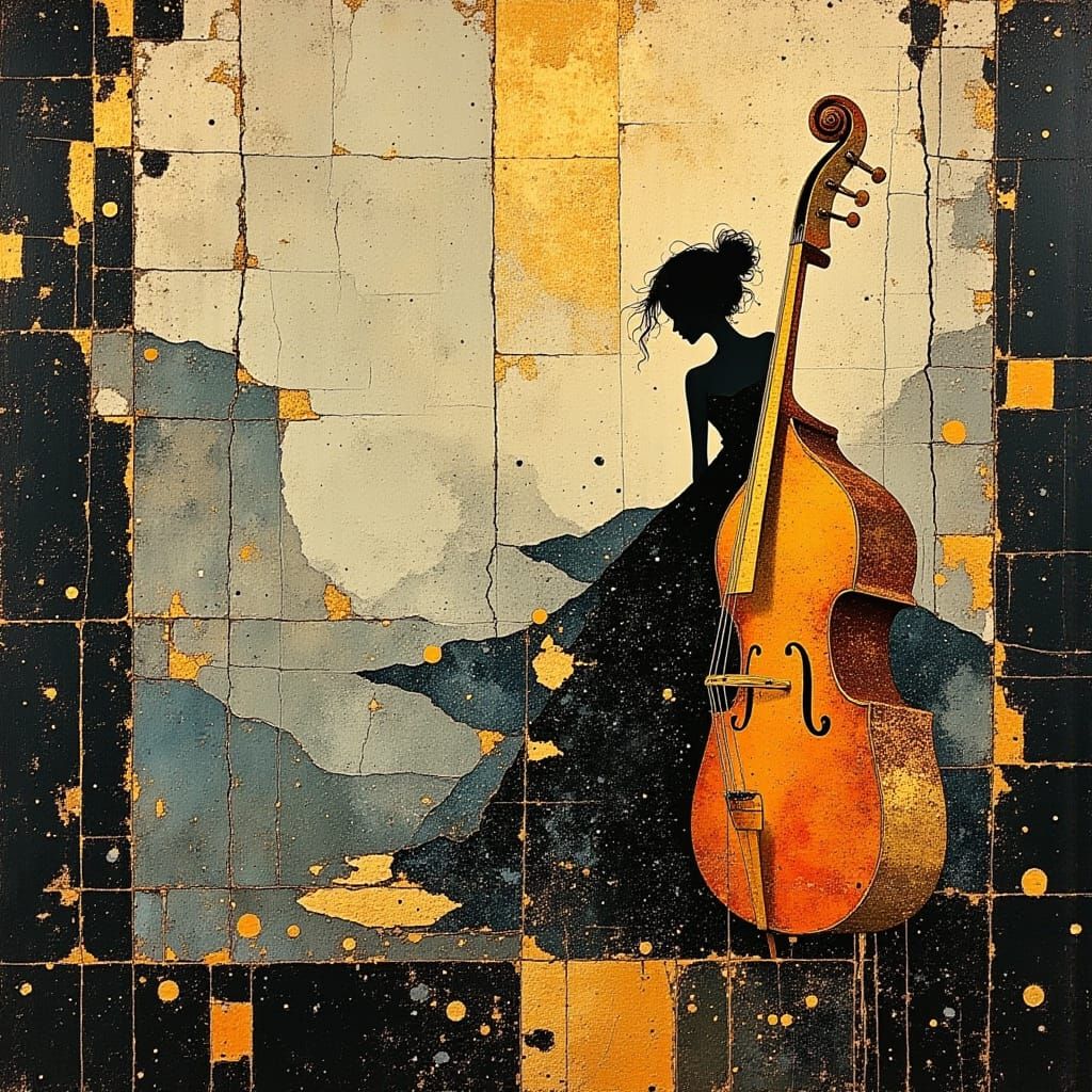 Jazz Dancer on Stage with Musical Notes