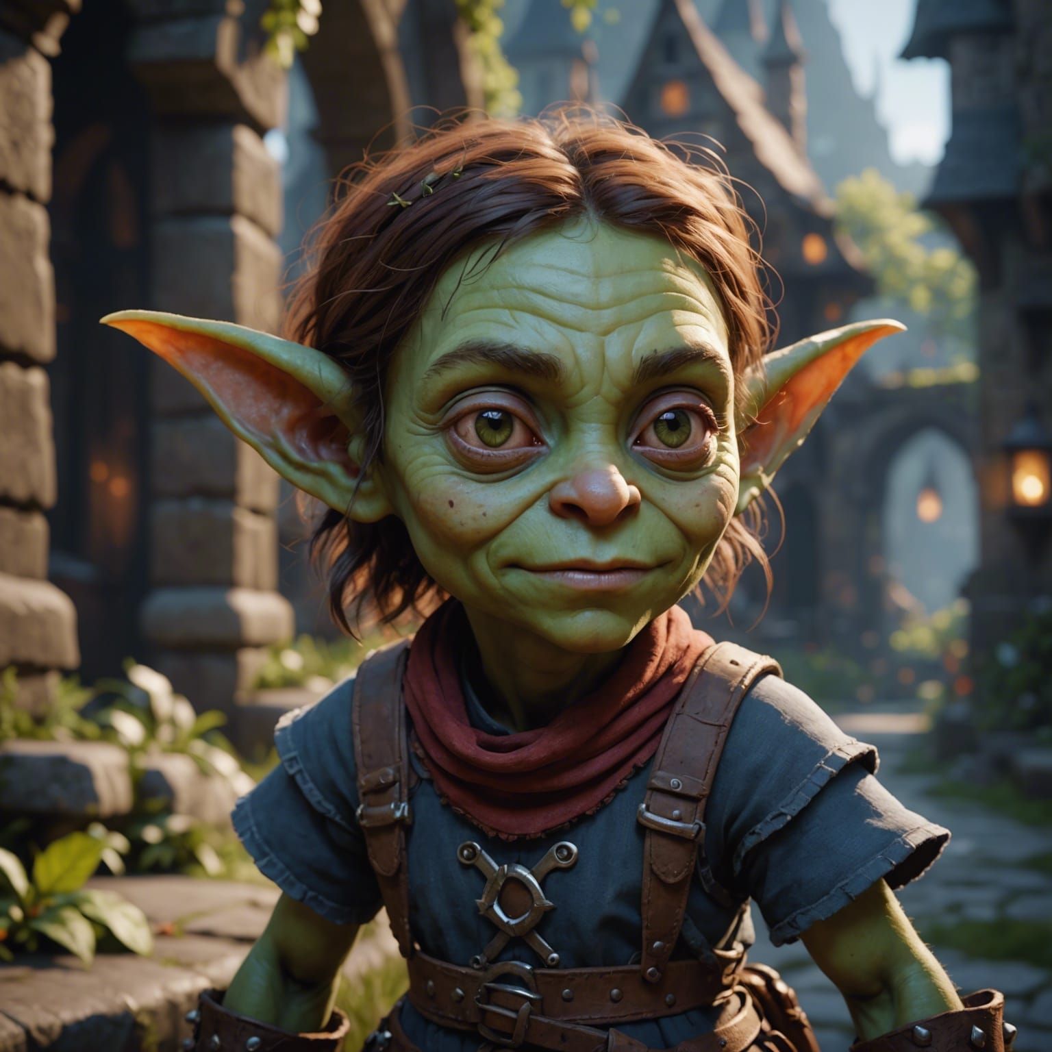Hyperrealistic Goblin Girl Portrait in Unreal Engine