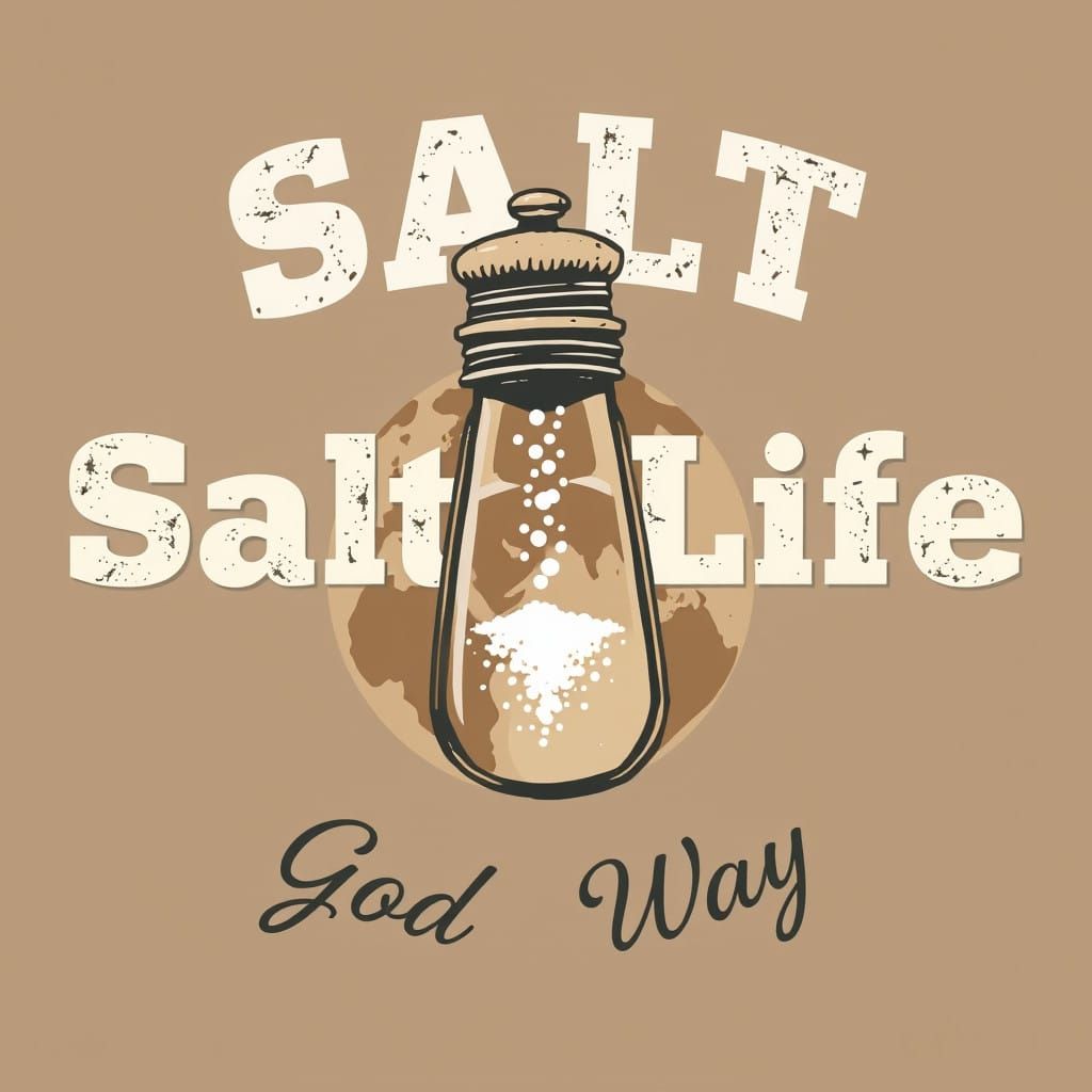 Bold Retro T-Shirt Logo Featuring Salt Life and God's Way in...