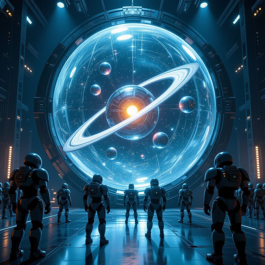 Robots Observe Orbits Creating Infinity Screen