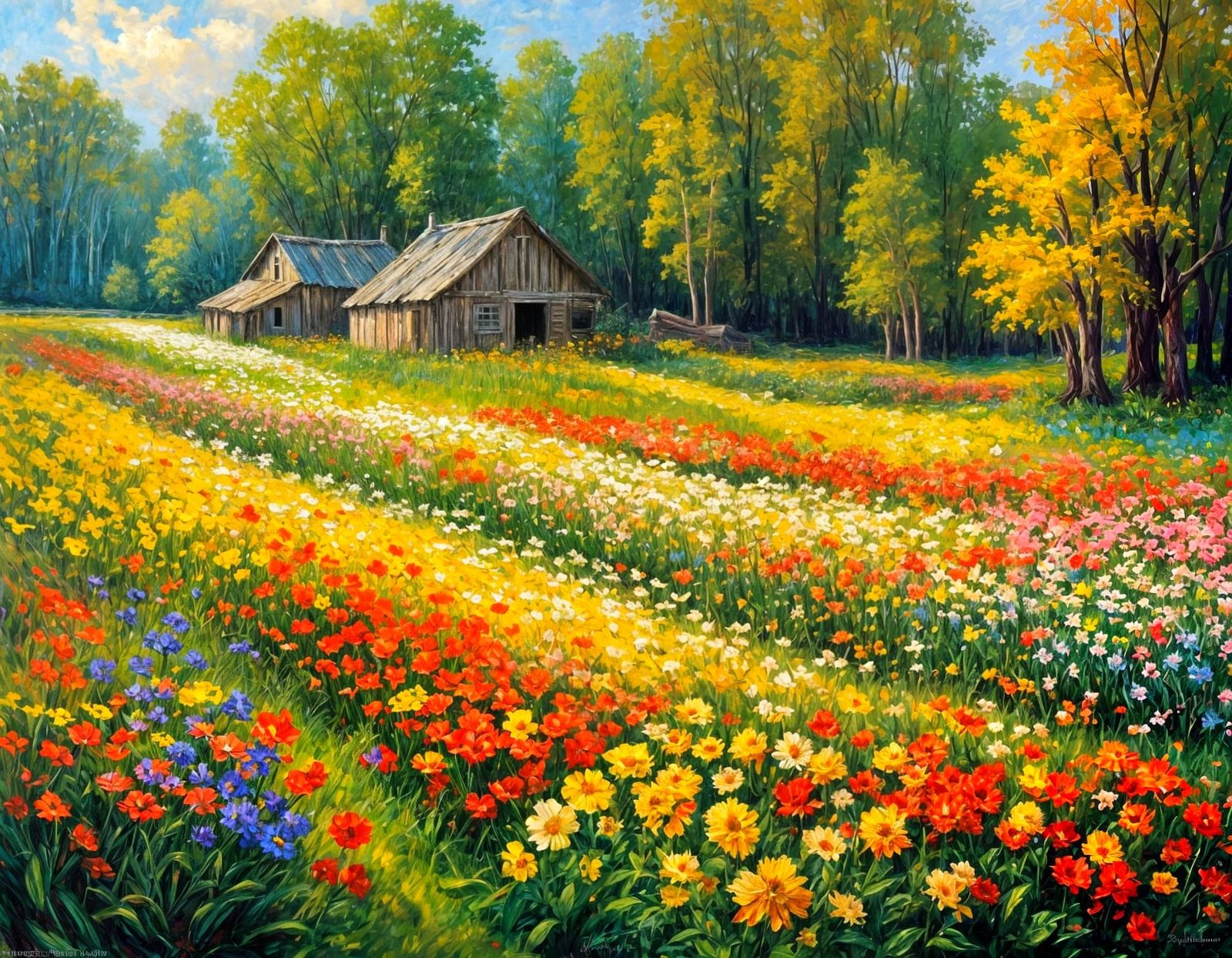 Impressionist Flowers Rising from Manure