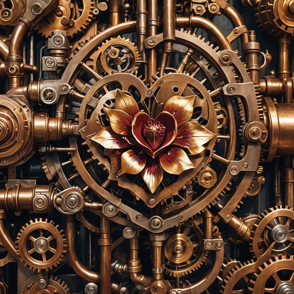 Steampunk Bleeding Heart Flower Close-Up