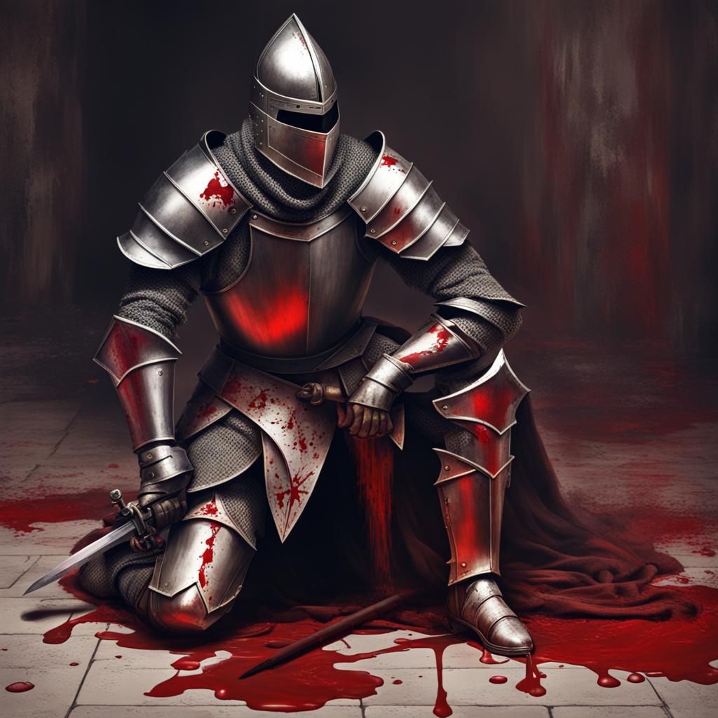 Kneeling Knight in Blood