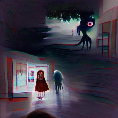 Eerie Encounter: A Suspenseful AI-Generated Image