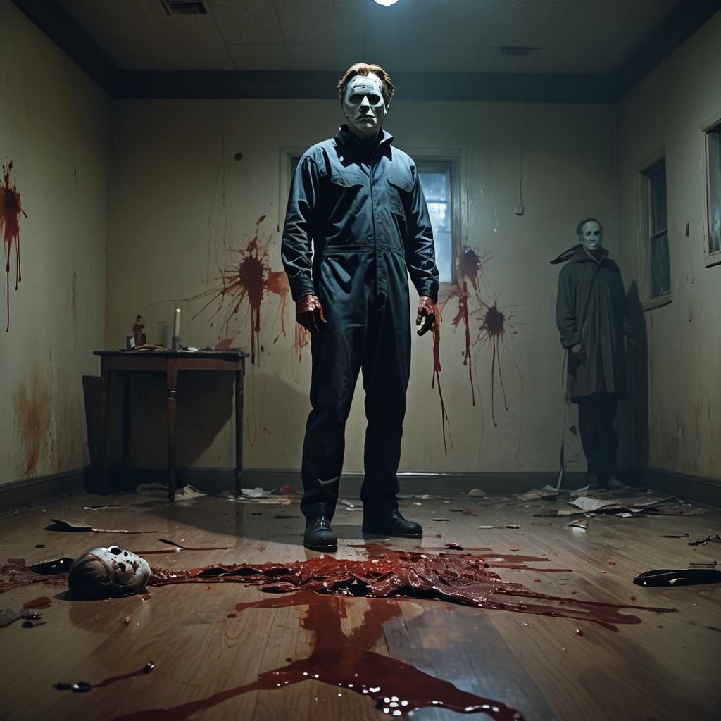 Eerie Horror Concept Art: Michael Myers Scene