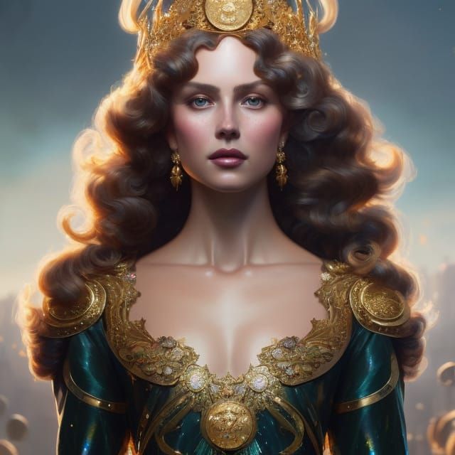 Queen Lucy Portrait in Art Nouveau Style