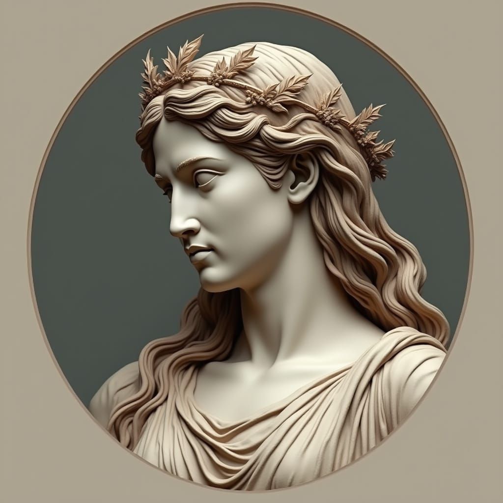Classical Goddess of Liberty in Neoclassical Style