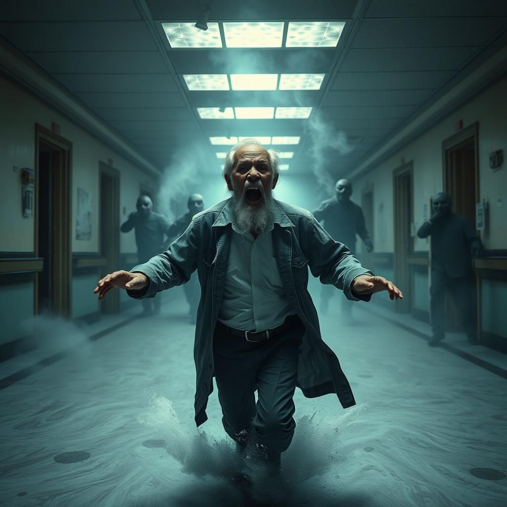 Horrified Man Flees Ghostly Monsters in Abandoned Hospital