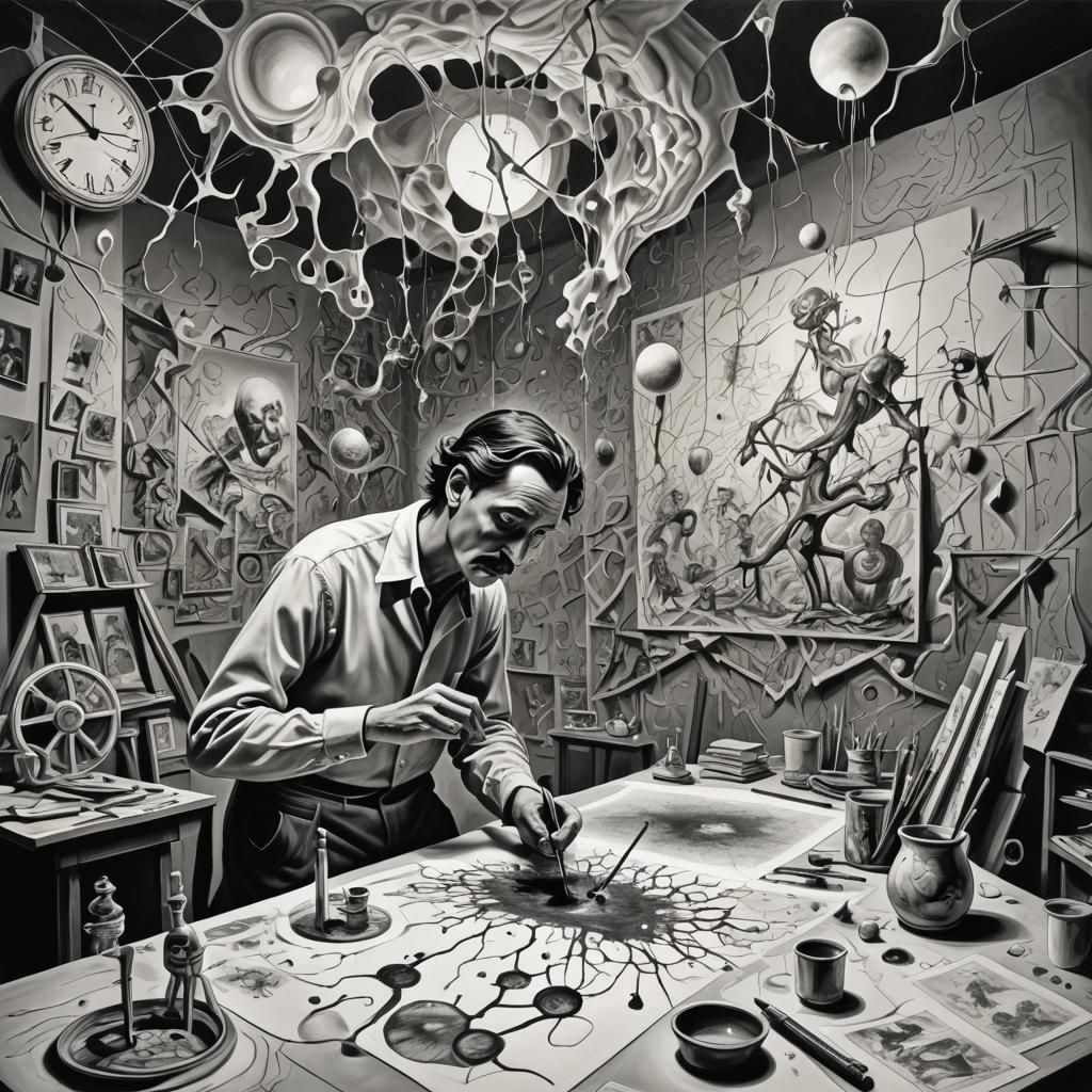 Surreal Infinite Regression of Stick Figures