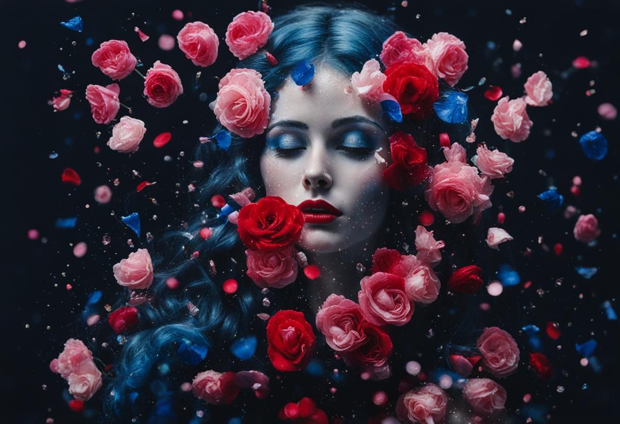 Princess Belle in Confetti Shower: Rococo Art