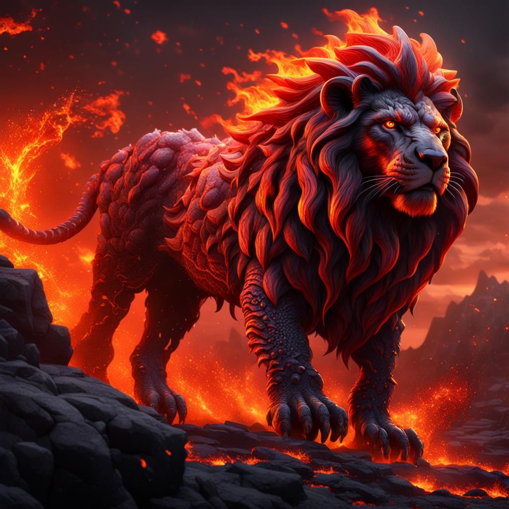 Lava Lion Fantasy Concept Art