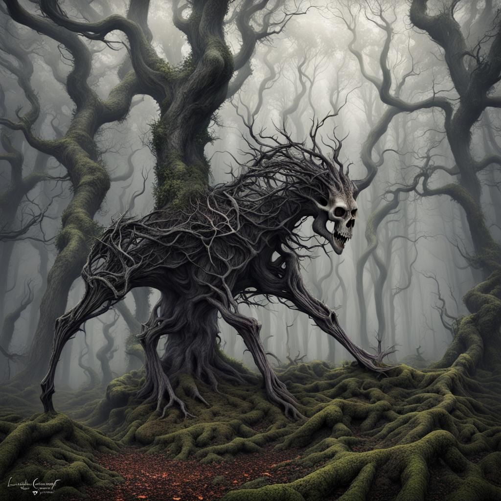 Mysterious Forest: Detailed Matte Painting in 8K