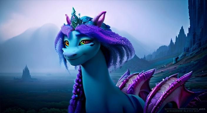 Dragon Soaring Through Mystical Sky