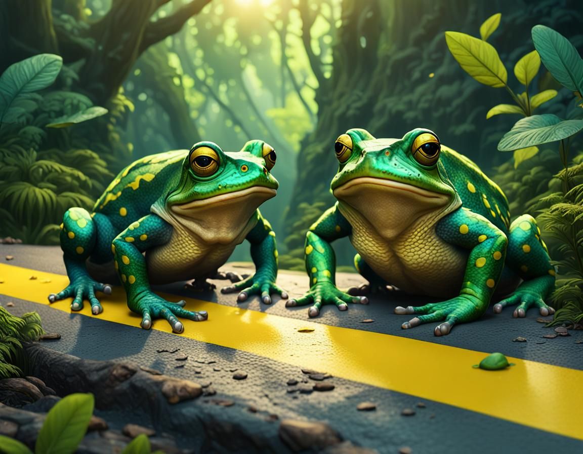 Three-Toed Toads Take Refuge on Jungle Road