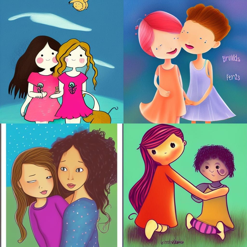 Best Friends in Storybook Illustration Style