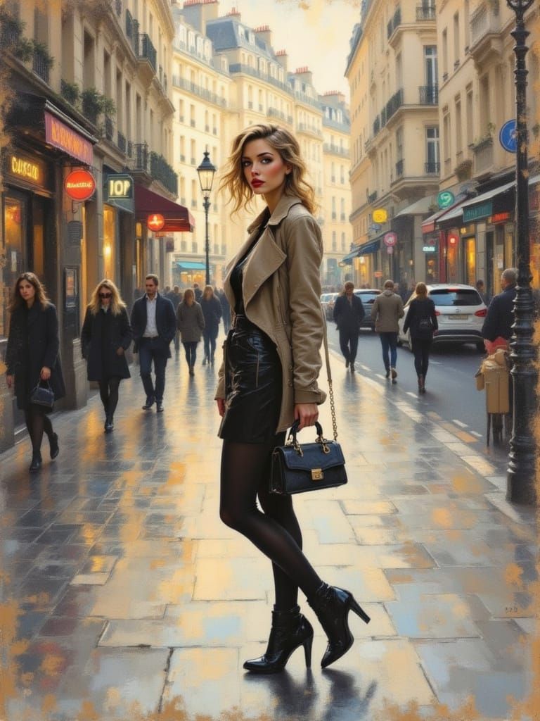 Classical Figure Study in Paris Street Scene