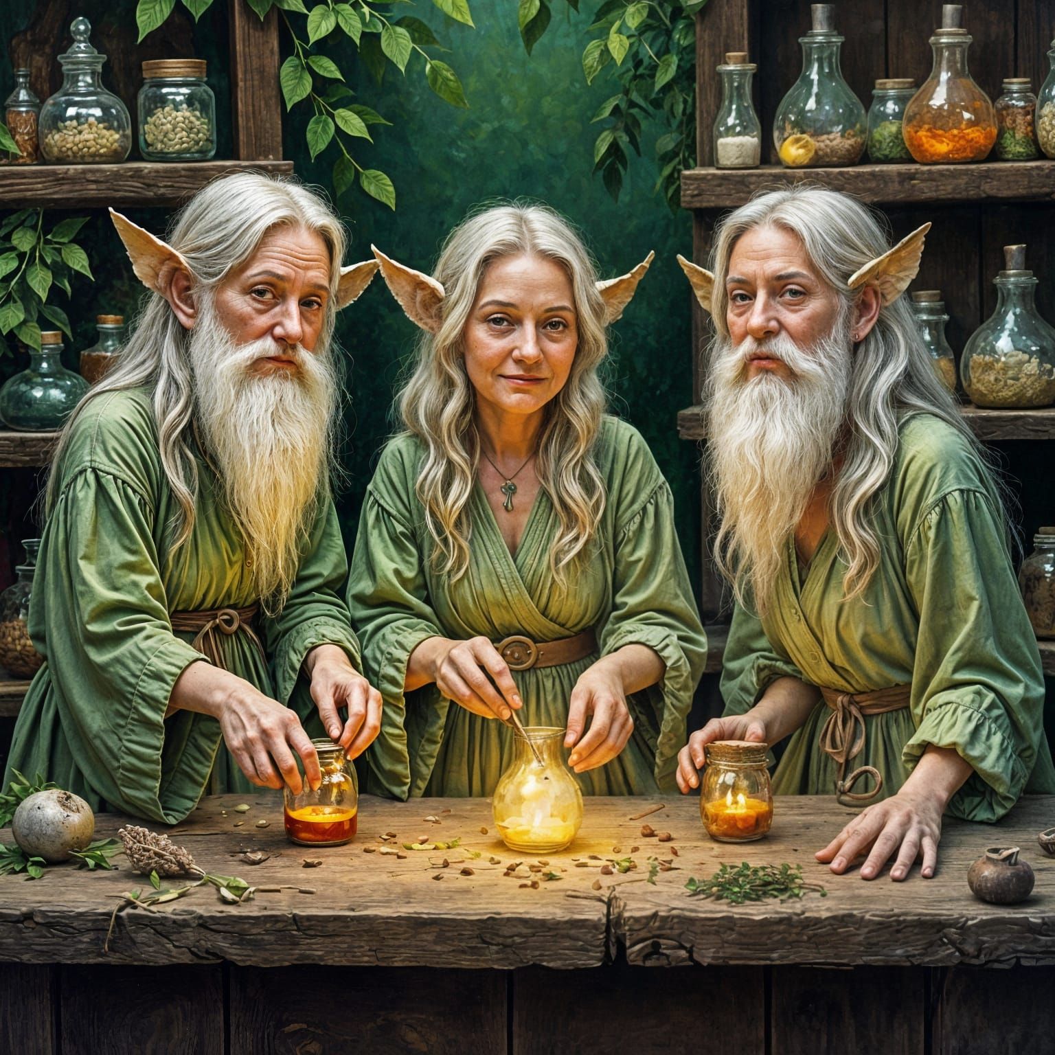 Fae Apothecary: A Gouache Style Folk Art Scene