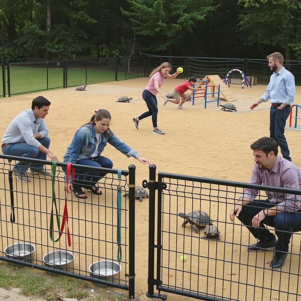 Photorealistic Turtle Park for Off-Leash Pets